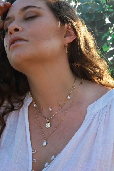 Gold Drip Huggies Earrings