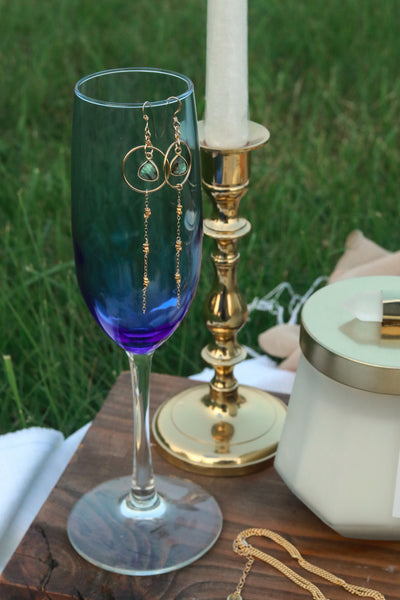 Starlight Labradorite Gold Earrings