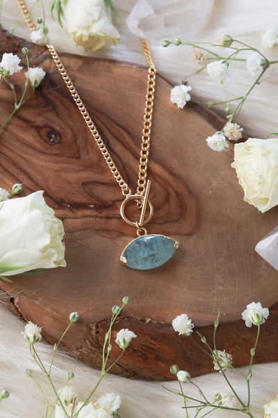 Aquamarine Eyes Goldfilled Necklace