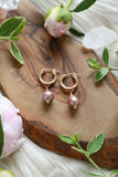 Bloom Pink Pearl Huggies Earrings