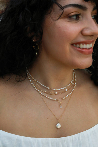 Petite Rice Pearl Gold Choker/ Necklace