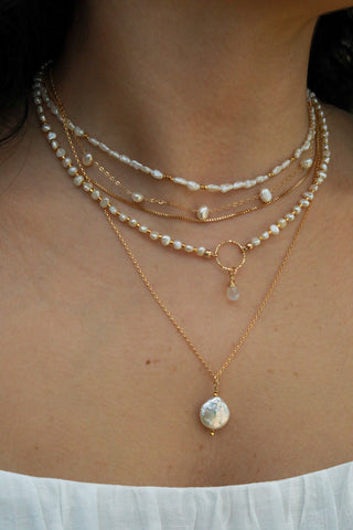 Petite Rice Pearl Gold Choker/ Necklace