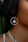 Eclipse Mini Moonstone Hoops Gold Earrings