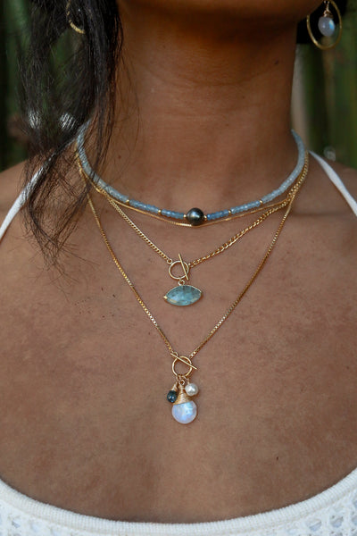 Cosmic Queen Larimar Goldfilled Choker/Necklace