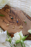 Initial + Birthstone Gold Necklace