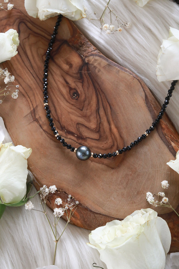 Cosmic Queen Black Spinel Goldfilled Choker/Necklace