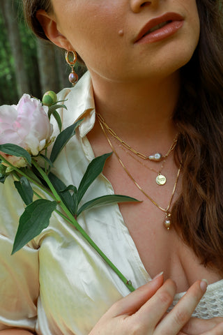 Bloom Pink Pearl Goldfilled Necklace