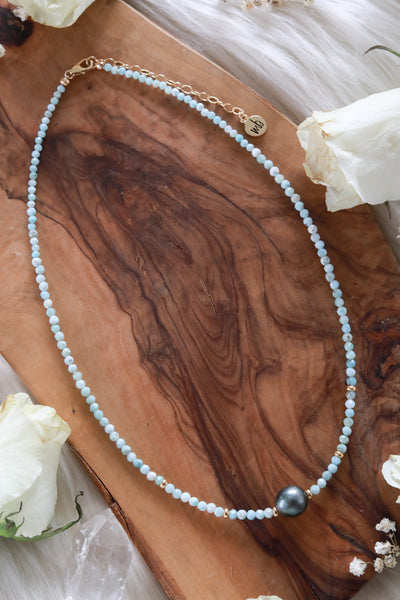 Cosmic Queen Larimar Goldfilled Choker/Necklace