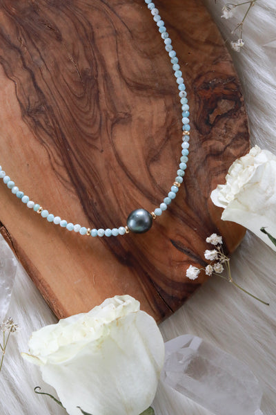 Cosmic Queen Larimar Goldfilled Choker/Necklace