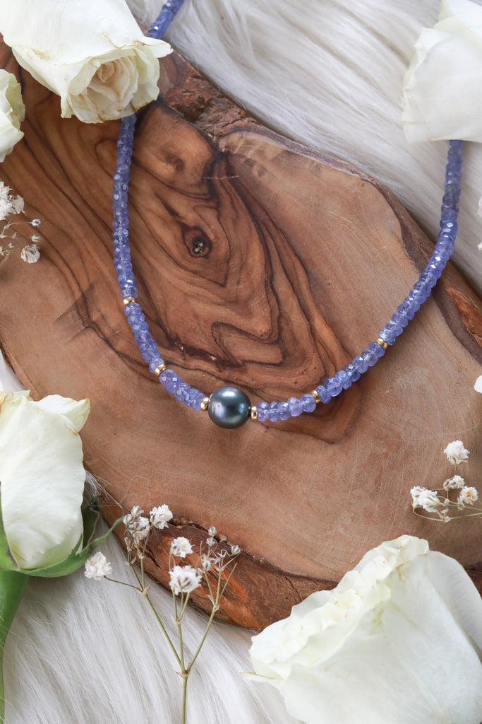 Cosmic Queen Tanzanite Goldfilled Choker/Necklace