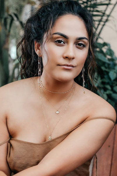 Oceanic Drip Earrings in Moonstone {Long or Short}