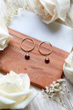 Garnet Baby Hoop Earrings {Gold or Silver}