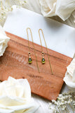 Peridot Ear Threaders Earrings {Gold or Silver}