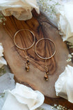 Tiger's Eye Drip Gold Hoop Earrings