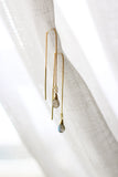 Labradorite Ear Threaders Earrings {Gold or Silver}