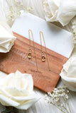 Citrine Ear Threaders Earrings {Gold or Silver}