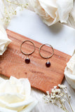 Garnet Baby Hoop Earrings {Gold or Silver}