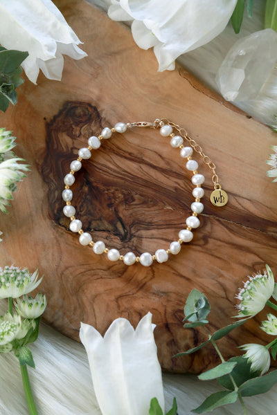 Sweet Pearl Nugget Gold Bracelet – Malabella Jewels