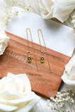 Peridot Ear Threaders Earrings {Gold or Silver}