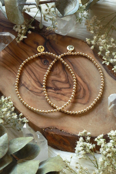 Golden Beaded Bracelet {One Bracelet, Set of Two, or Stack of Three}