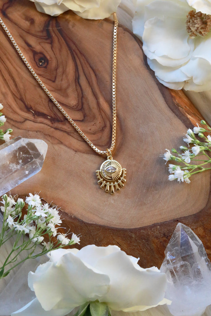 Temple Moon Gold Necklace