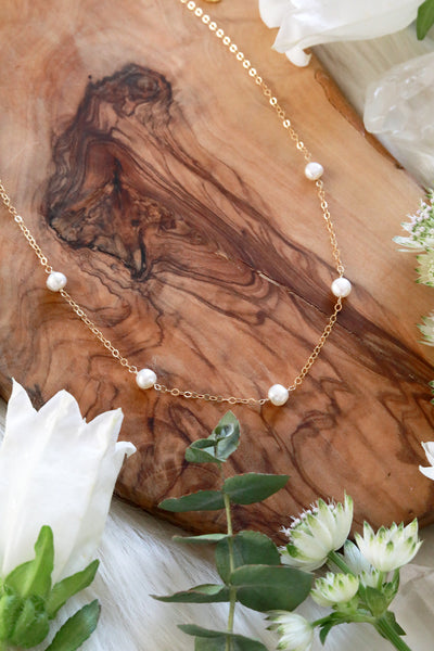 Pearl Cascade Gold Necklace