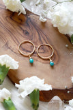 Turquoise Baby Hoop Earrings {Gold or Silver}