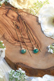 Emerald Ear Threaders Earrings {Gold or Silver}