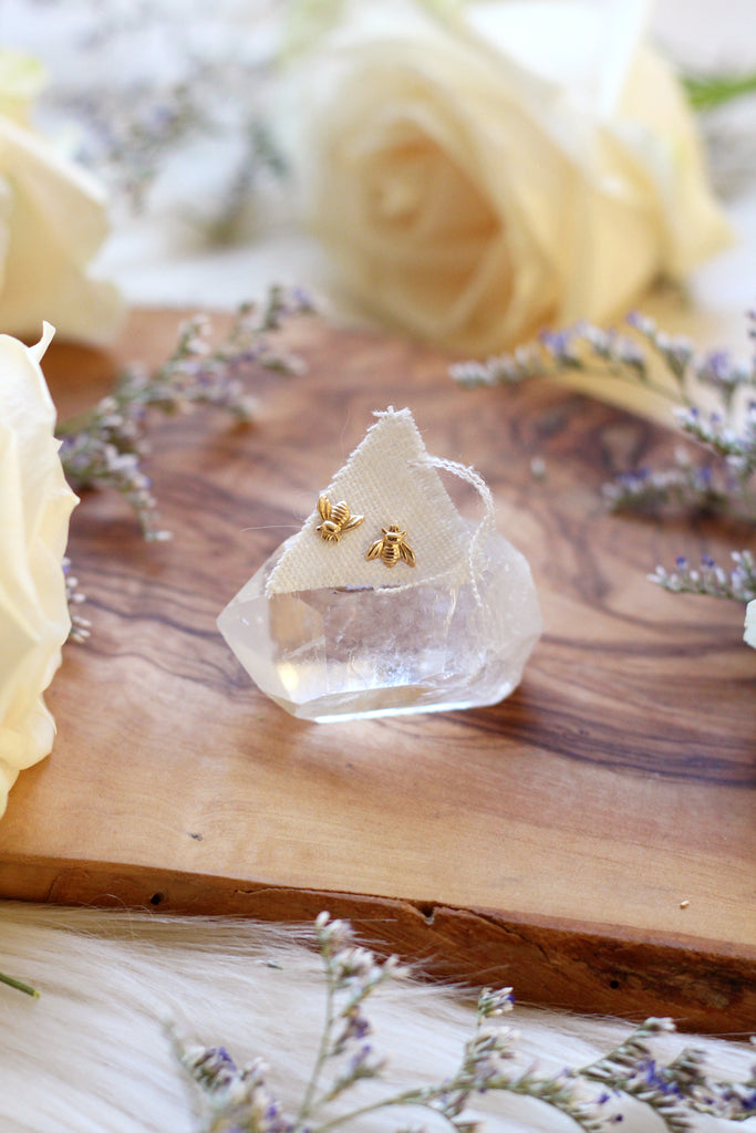 Honey Bee Gold Studs