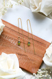 Peridot Ear Threaders Earrings {Gold or Silver}