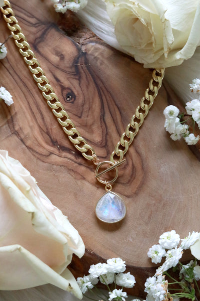 Moonstone Aurora Gold Necklace