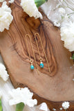 Turquoise Ear Threaders Earrings {Gold or Silver}
