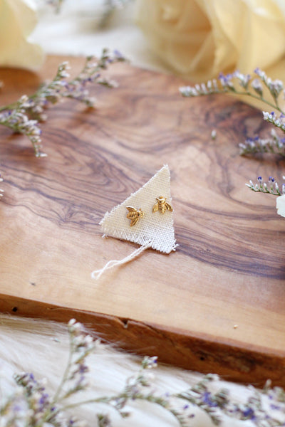 Honey Bee Gold Studs