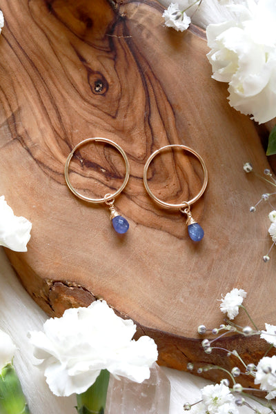 Tanzanite hoop deals earrings