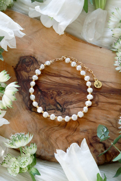 Sweet Pearl Nugget Gold Bracelet