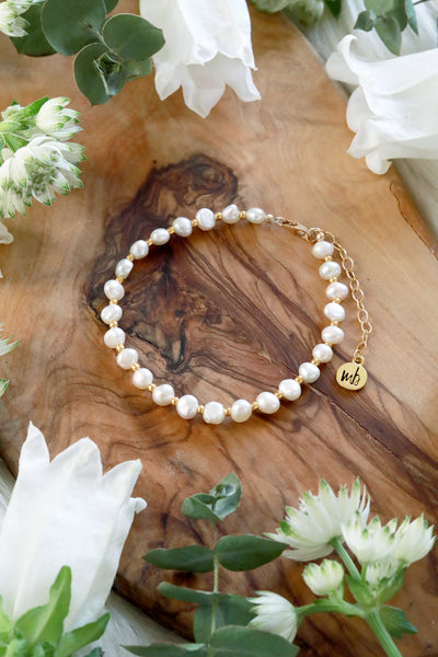 Sweet Pearl Nugget Gold Bracelet