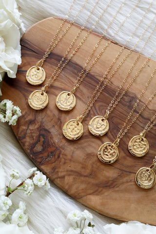 Zodiac Coin Gold Necklace