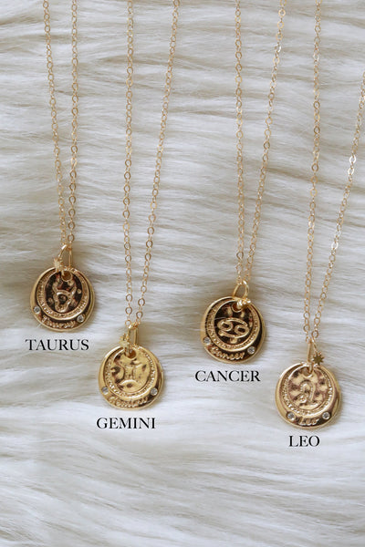 Zodiac Coin Gold Necklace