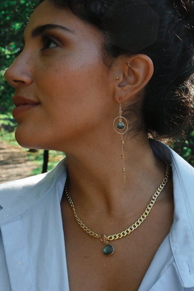Starlight Labradorite Gold Earrings
