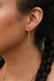 Turquoise Ear Threaders Earrings {Gold or Silver}