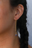 Tanzanite Ear Threaders Earrings {Gold or Silver}