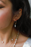 Pearl Baby Hoop Earrings {Gold or Silver}