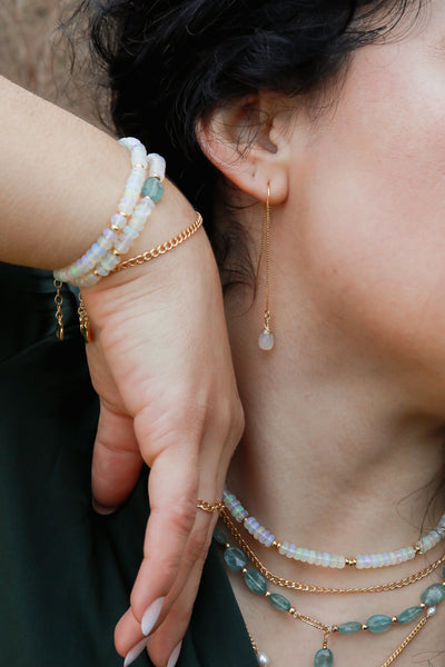 Opal Goldfilled Ear Threaders