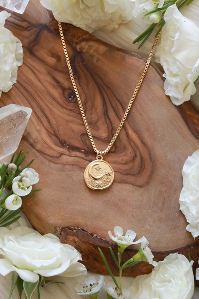 Moon & the Stars Gold Necklace