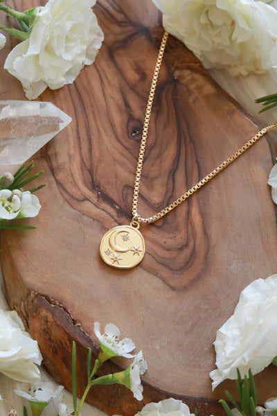 Moon & the Stars Gold Necklace