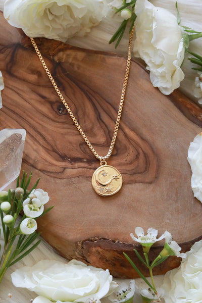 Moon & the Stars Gold Necklace