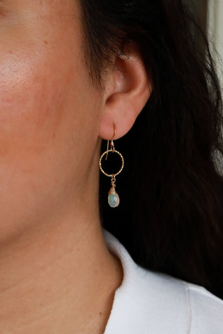 Opal Pixie Gold Hoop Earrings
