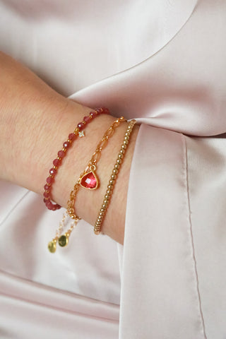 Sweet Raspberry Gold Bracelet