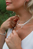 Pearl Cascade Silver Necklace