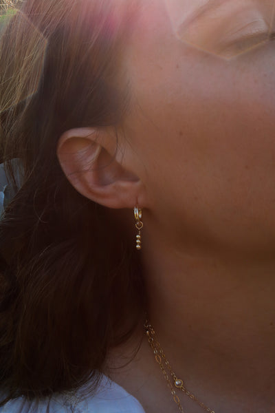 Gold Drip Huggies Earrings